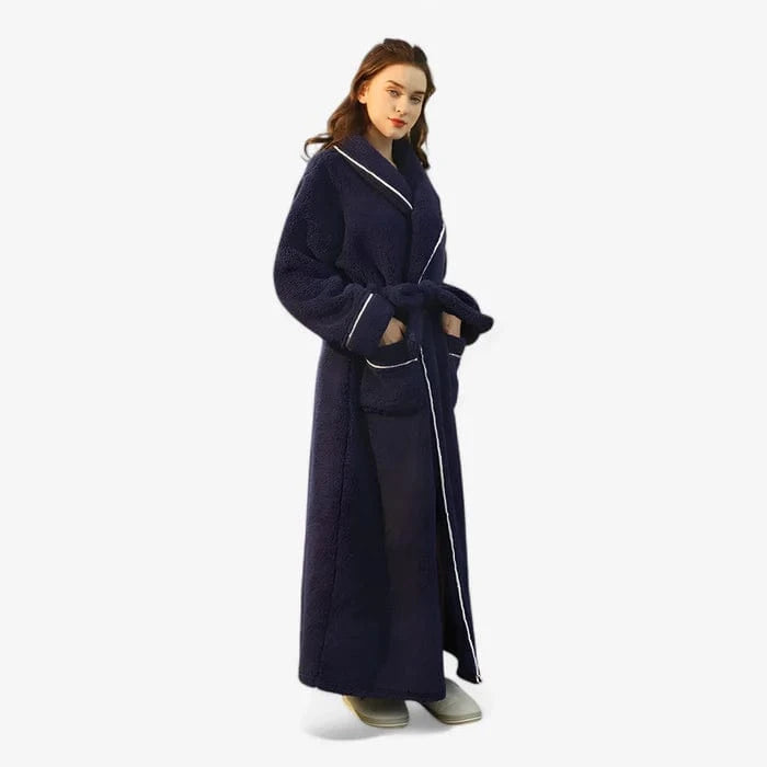 Letvægt Fleece Badekåbe - Unisex - Lang - Blød - Langærmet Bathrobe Danmarkmode.dk