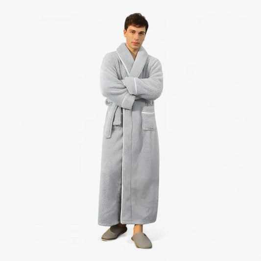 Letvægt Fleece Badekåbe - Unisex - Lang - Blød - Langærmet Bathrobe Danmarkmode.dk