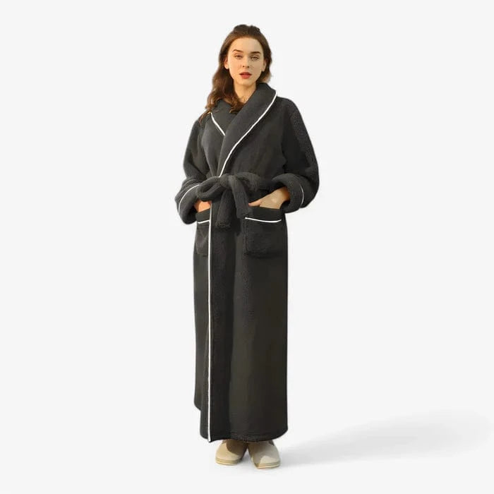 Letvægt Fleece Badekåbe - Unisex - Lang - Blød - Langærmet Bathrobe Danmarkmode.dk