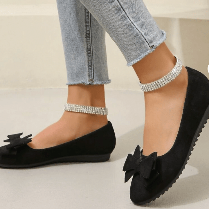 Luksus Slip-on Sko Dame - Ballerinaer Med Sløjfe - OrthoSlip Doll shoes Danmarkmode.dk