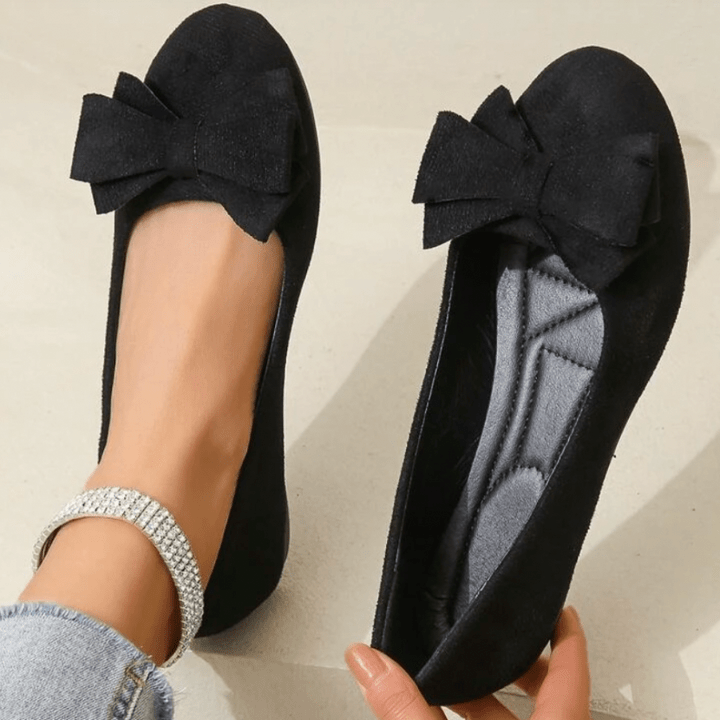 Luksus Slip-on Sko Dame - Ballerinaer Med Sløjfe - OrthoSlip Doll shoes Danmarkmode.dk