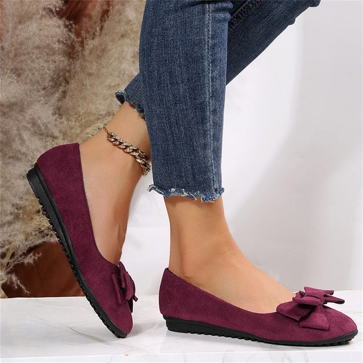 Luksus Slip-on Sko Dame - Ballerinaer Med Sløjfe - OrthoSlip Doll shoes Danmarkmode.dk