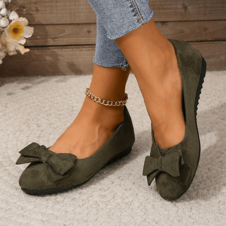 Luksus Slip-on Sko Dame - Ballerinaer Med Sløjfe - OrthoSlip Doll shoes Danmarkmode.dk