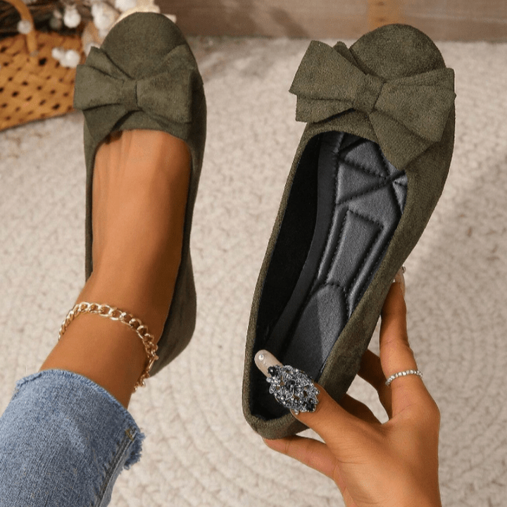 Luksus Slip-on Sko Dame - Ballerinaer Med Sløjfe - OrthoSlip Doll shoes Danmarkmode.dk