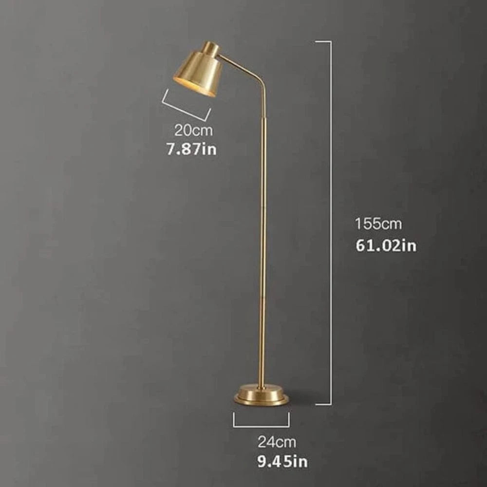 Luxuriøs Fuld Messing Gulvlampe - Retro - E27 Pære - Guld Floor Lamps Danmarkmode.dk