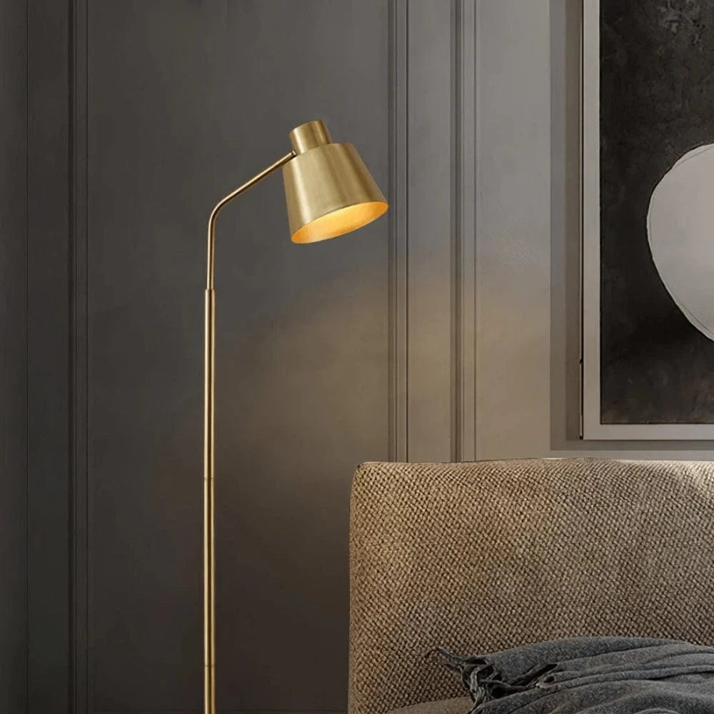 Luxuriøs Fuld Messing Gulvlampe - Retro - E27 Pære - Guld Floor Lamps Danmarkmode.dk