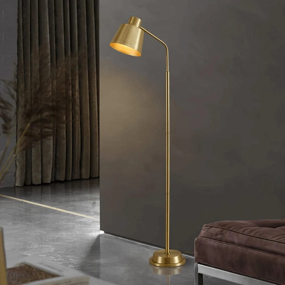 Luxuriøs Fuld Messing Gulvlampe - Retro - E27 Pære - Guld Floor Lamps Danmarkmode.dk