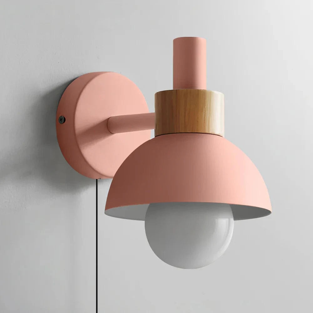 Macaron E27 Væglampe mit Træk Kæde Tænd Sluk Kontakt - LED Pære - Jern Wall Light Fixtures Danmarkmode.dk