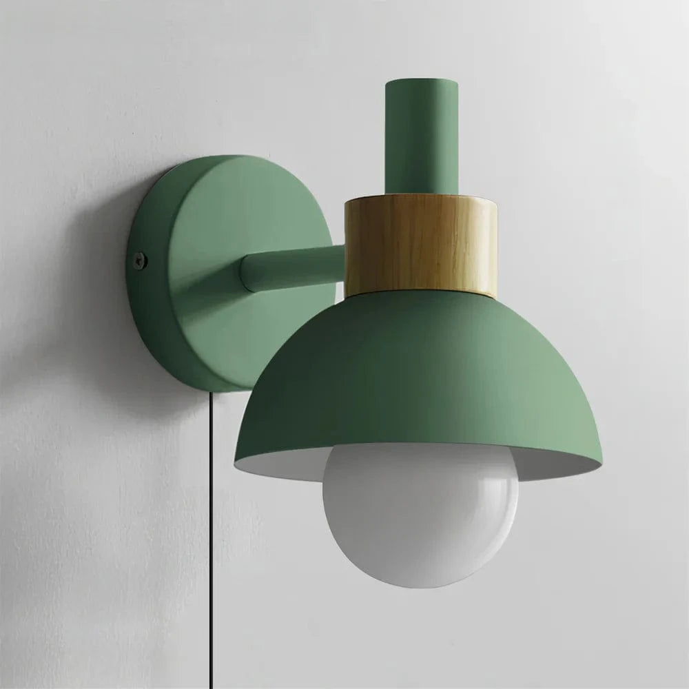 Macaron E27 Væglampe mit Træk Kæde Tænd Sluk Kontakt - LED Pære - Jern Wall Light Fixtures Danmarkmode.dk