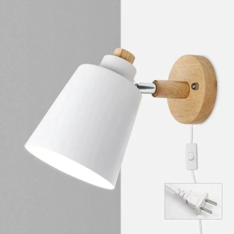 Macaron Metalskærm LED Sengelampe - Væglampe - Justerbar - Træfod Wall Light Fixtures Danmarkmode.dk
