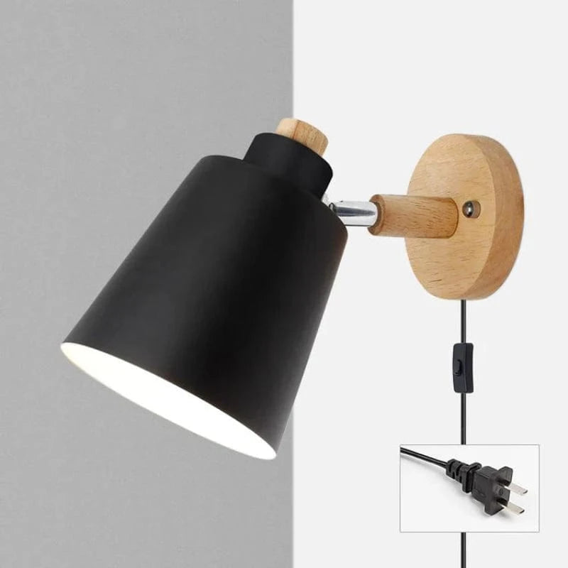 Macaron Metalskærm LED Sengelampe - Væglampe - Justerbar - Træfod Wall Light Fixtures Danmarkmode.dk
