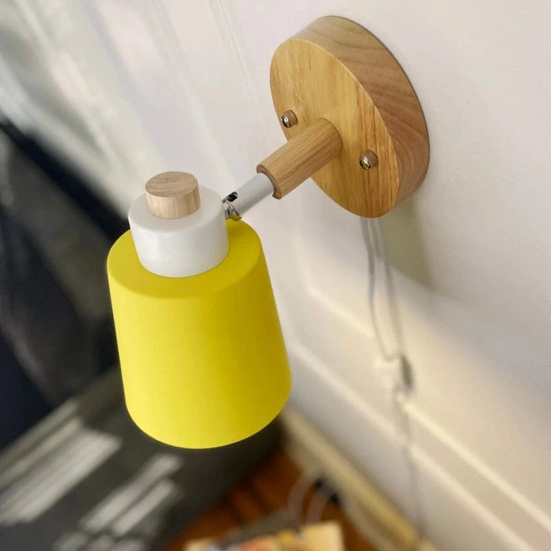 Macaron Metalskærm LED Sengelampe - Væglampe - Justerbar - Træfod Wall Light Fixtures Danmarkmode.dk