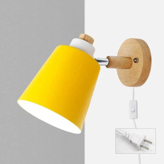 Macaron Metalskærm LED Sengelampe - Væglampe - Justerbar - Træfod Wall Light Fixtures Danmarkmode.dk