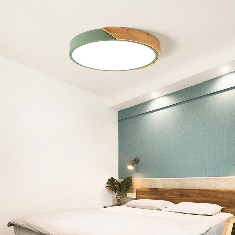 Macaron Rund Loftslampe I Træ Ceiling Light Danmarkmode.dk