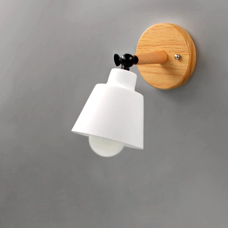 Matte Finish Væglampe med Træfod - Sengelampe - Indendørs - Jern Wall Light Fixtures Danmarkmode.dk