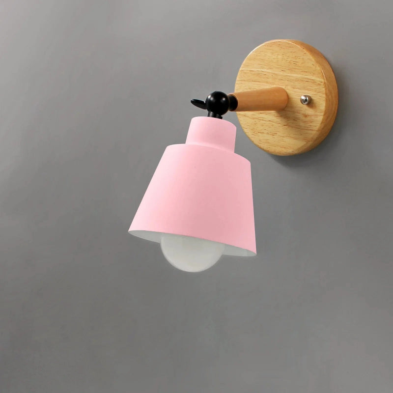 Matte Finish Væglampe med Træfod - Sengelampe - Indendørs - Jern Wall Light Fixtures Danmarkmode.dk