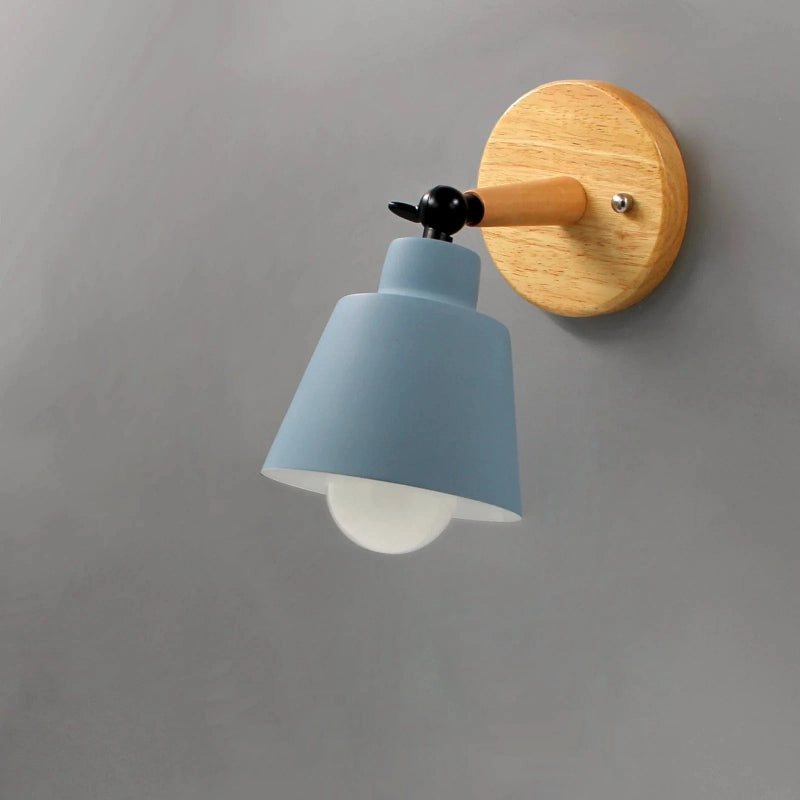 Matte Finish Væglampe med Træfod - Sengelampe - Indendørs - Jern Wall Light Fixtures Danmarkmode.dk