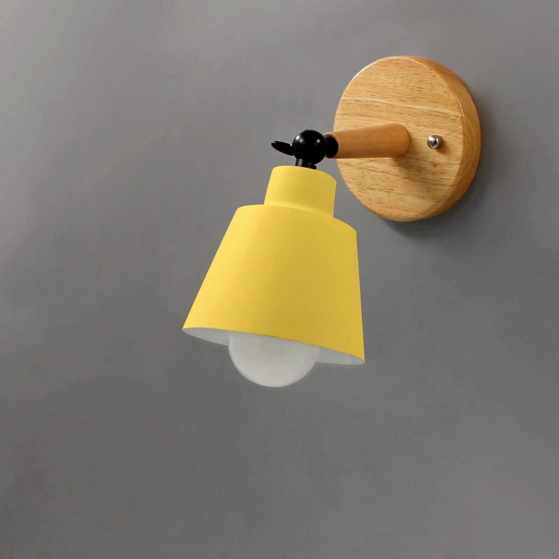 Matte Finish Væglampe med Træfod - Sengelampe - Indendørs - Jern Wall Light Fixtures Danmarkmode.dk