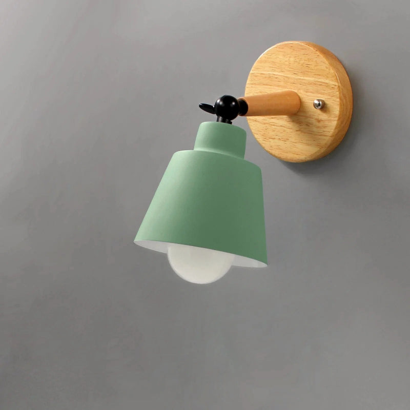 Matte Finish Væglampe med Træfod - Sengelampe - Indendørs - Jern Wall Light Fixtures Danmarkmode.dk