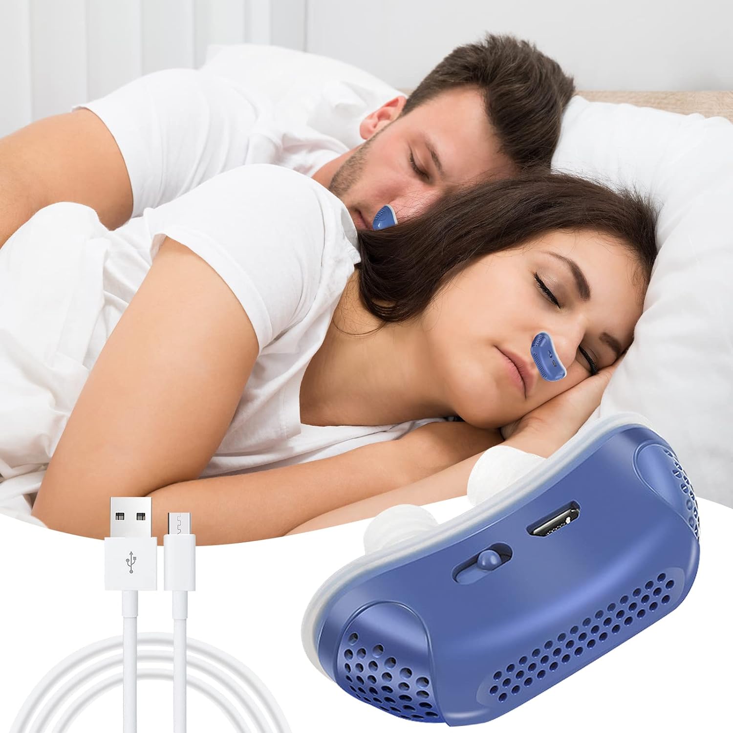 Micro CPAP-maskine – Mod søvnapnø & snorken – Rejsevenlig & USB-genopladelig Snoring & Sleep Apnea Aids Danmarkmode