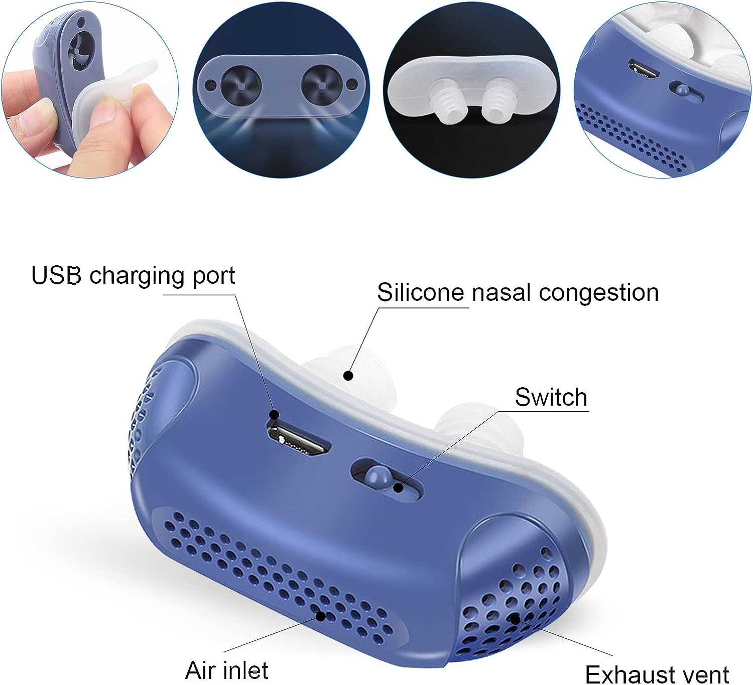 Micro CPAP-maskine – Mod søvnapnø & snorken – Rejsevenlig & USB-genopladelig Snoring & Sleep Apnea Aids Danmarkmode
