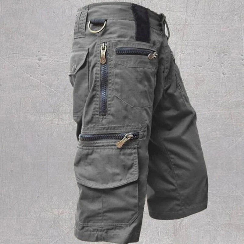 Militær Stil Cargo Shorts Herre - Knælange - Udendørs - Lynlås Lommer Cargo Shorts Danmarkmode.dk