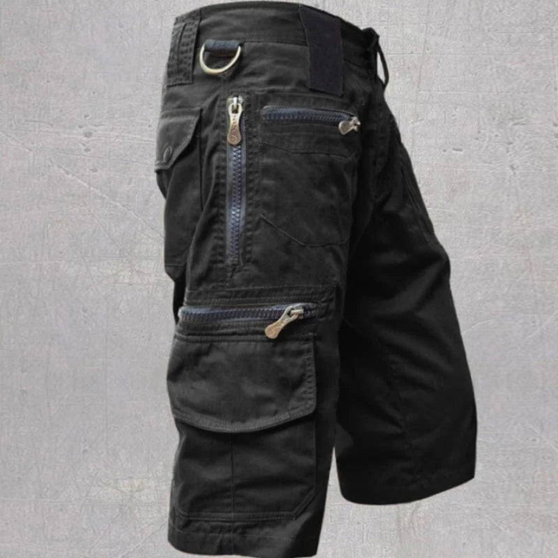 Militær Stil Cargo Shorts Herre - Knælange - Udendørs - Lynlås Lommer Cargo Shorts Danmarkmode.dk