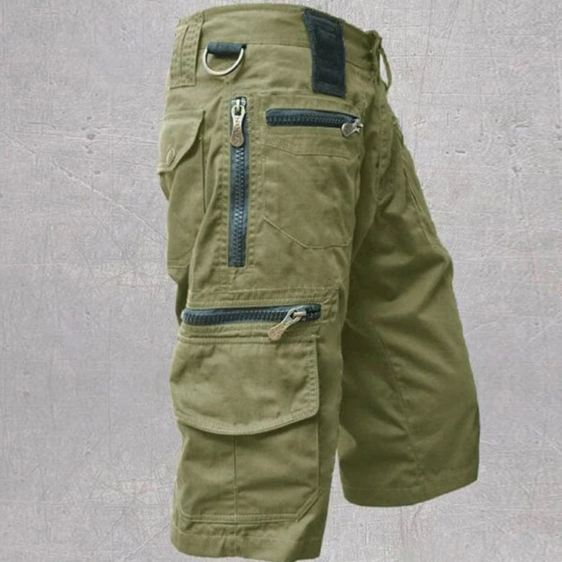 Militær Stil Cargo Shorts Herre - Knælange - Udendørs - Lynlås Lommer Cargo Shorts Danmarkmode.dk