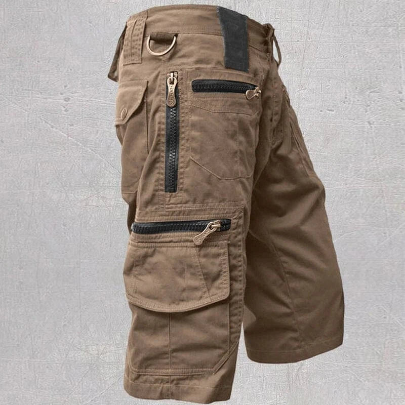 Militær Stil Cargo Shorts Herre - Knælange - Udendørs - Lynlås Lommer Cargo Shorts Danmarkmode.dk