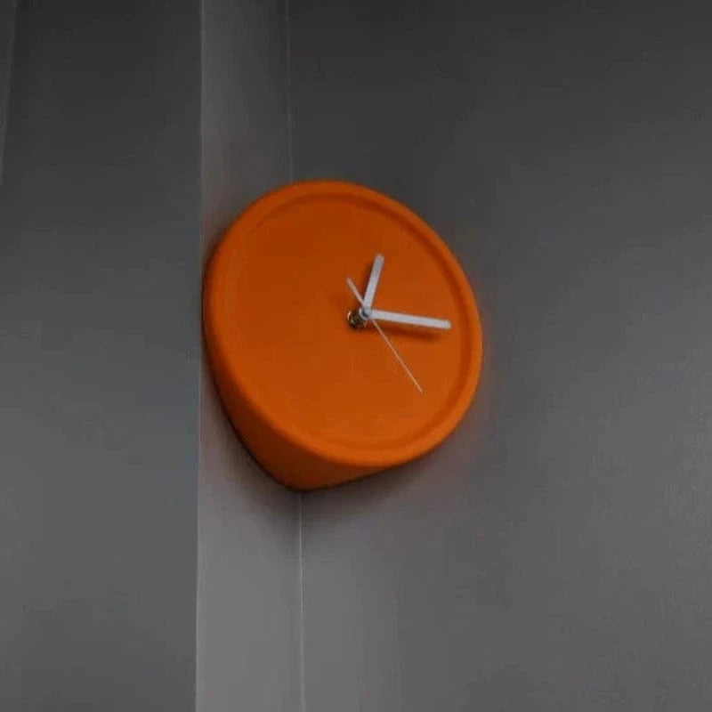 Minimalistisk Analogt Hjørne Vægur - Lydløst Vægur - Vægkunst - Ø20cm Wall Clock Danmarkmode.dk