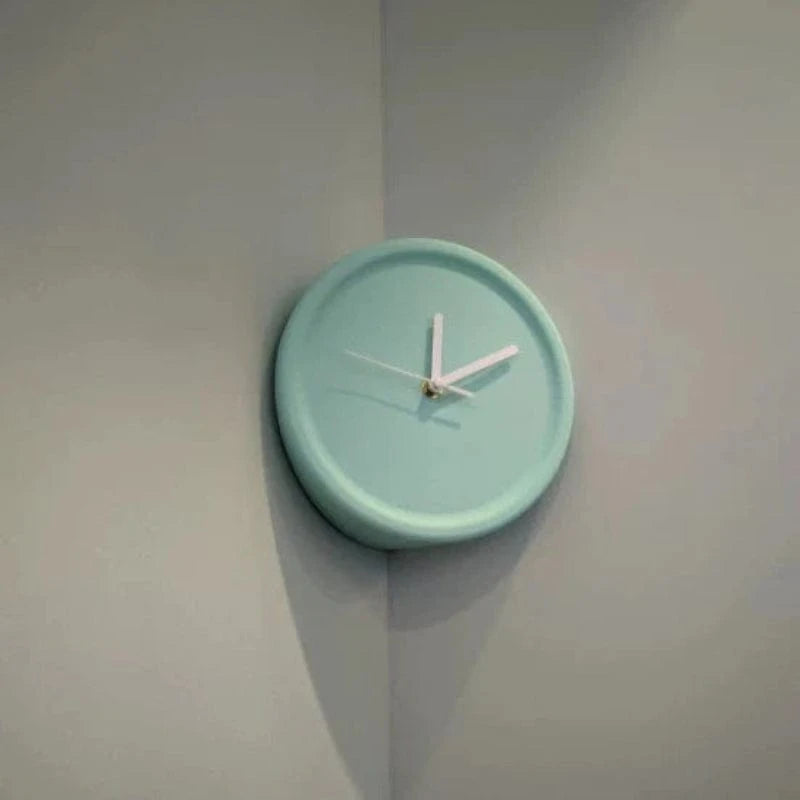 Minimalistisk Analogt Hjørne Vægur - Lydløst Vægur - Vægkunst - Ø20cm Wall Clock Danmarkmode.dk