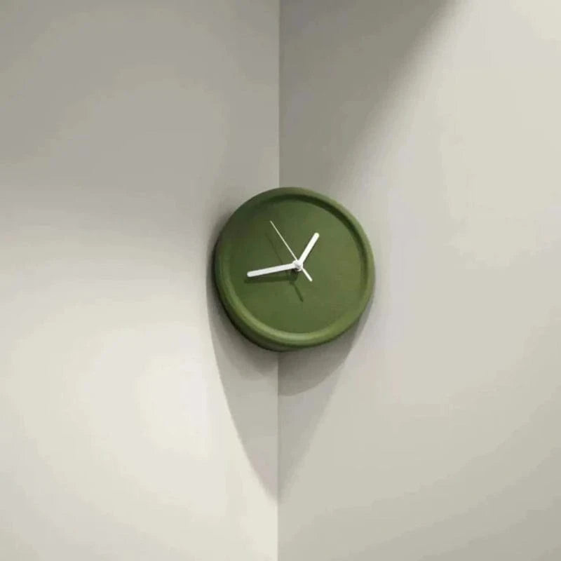 Minimalistisk Analogt Hjørne Vægur - Lydløst Vægur - Vægkunst - Ø20cm Wall Clock Danmarkmode.dk