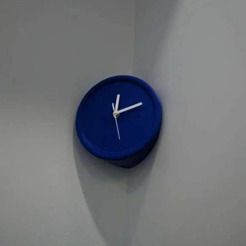 Minimalistisk Analogt Hjørne Vægur - Lydløst Vægur - Vægkunst - Ø20cm Wall Clock Danmarkmode.dk