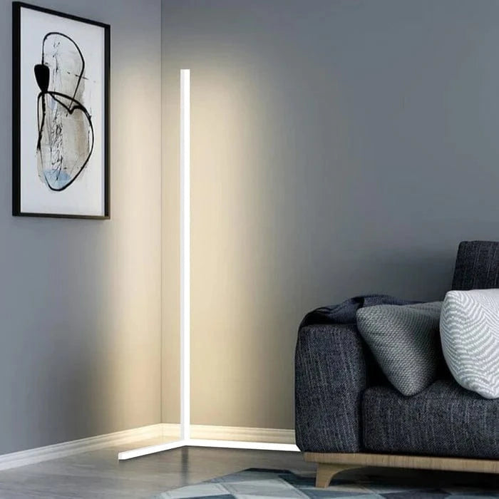 Minimalistisk Hjørne LED Gulvlampe - Matte - Dæmpbar - Aluminium - RGB Floor Lamps Danmarkmode.dk