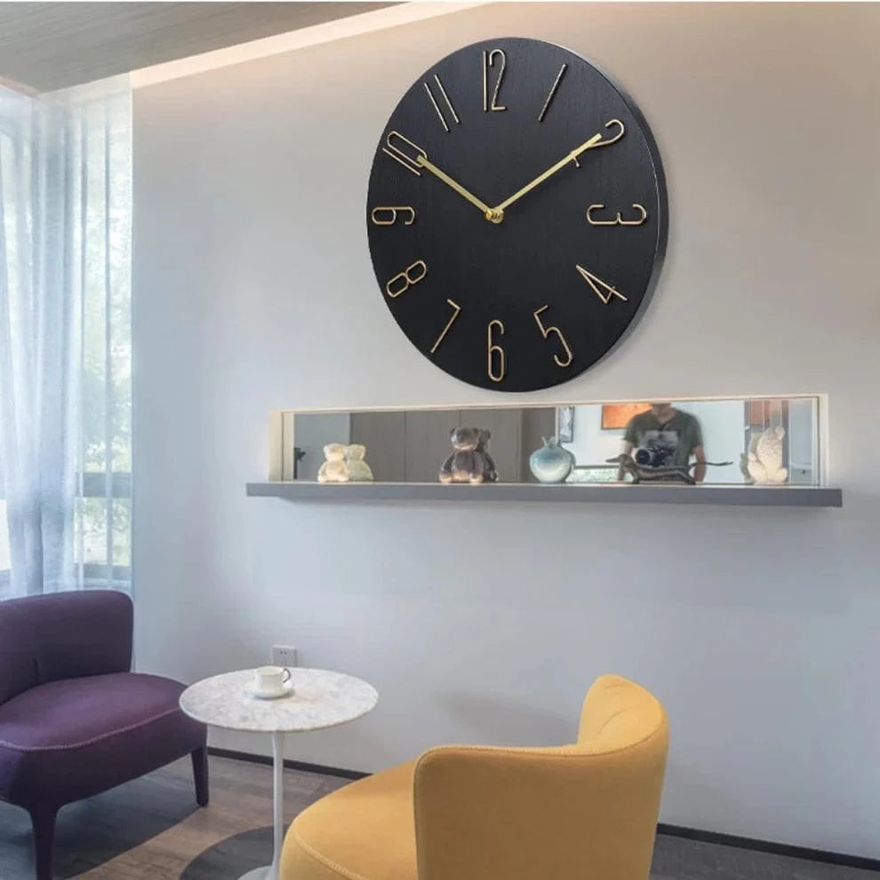 Moderne Lydløst Vægur - Analogt - Vægur med Tal - Batteridrevet - 30 cm Wall Clock Danmarkmode.dk