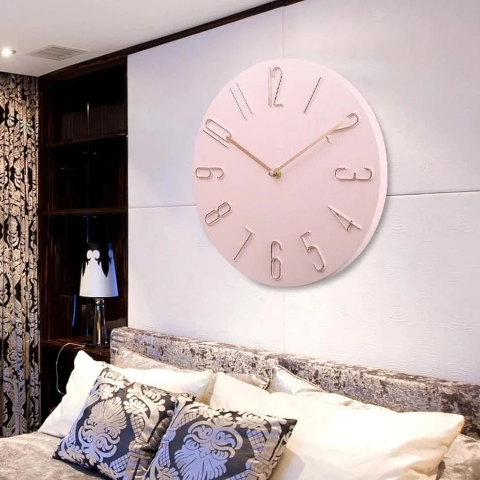 Moderne Lydløst Vægur - Analogt - Vægur med Tal - Batteridrevet - 30 cm Wall Clock Danmarkmode.dk