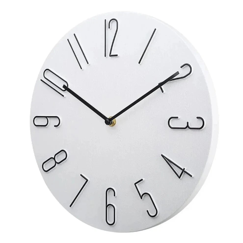 Moderne Lydløst Vægur - Analogt - Vægur med Tal - Batteridrevet - 30 cm Wall Clock Danmarkmode.dk