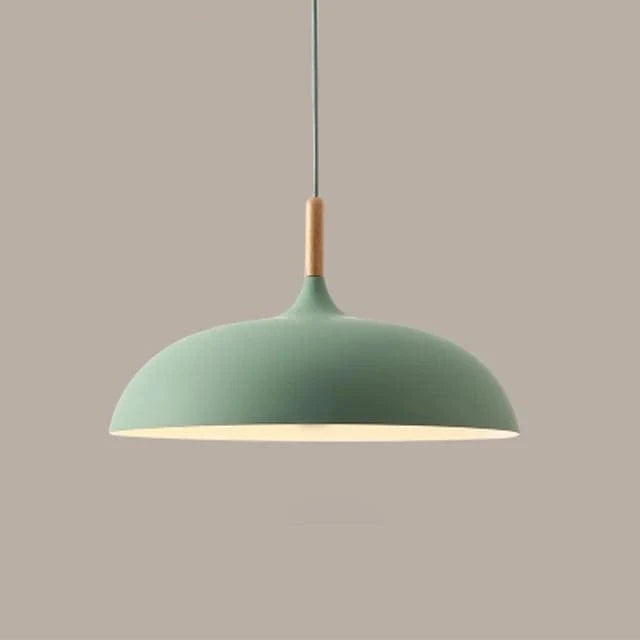 Moderne Matte Finish Macaron Pendel Lampe - Aluminium - Træ - LED Pære Ceiling Light Fixtures Danmarkmode.dk