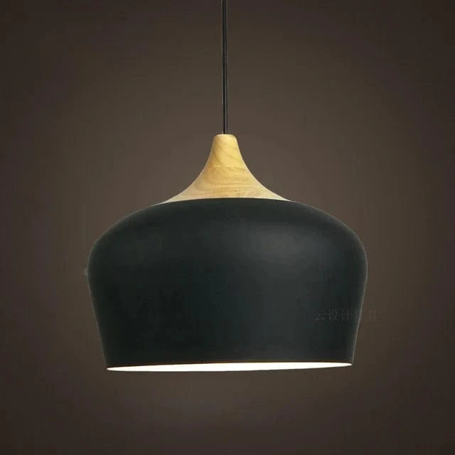 Moderne Matte Finish Macaron Pendel Lampe - Aluminium - Træ - LED Pære Ceiling Light Fixtures Danmarkmode.dk