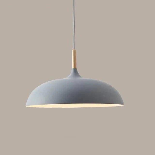 Moderne Matte Finish Macaron Pendel Lampe - Aluminium - Træ - LED Pære Ceiling Light Fixtures Danmarkmode.dk