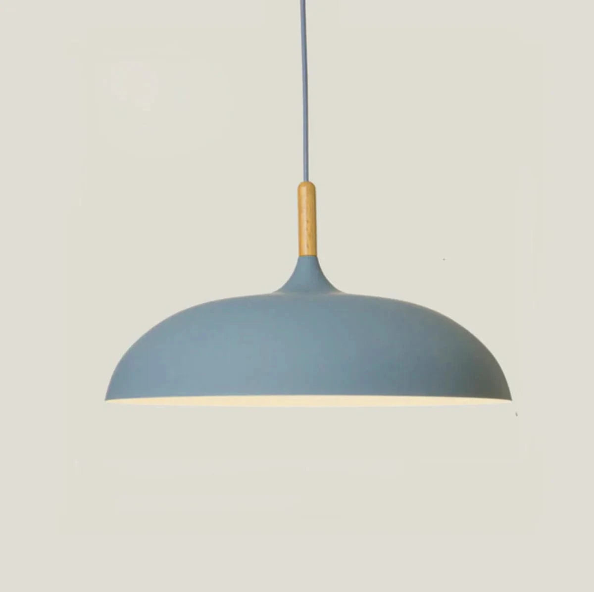 Moderne Matte Finish Macaron Pendel Lampe - Aluminium - Træ - LED Pære Ceiling Light Fixtures Danmarkmode.dk