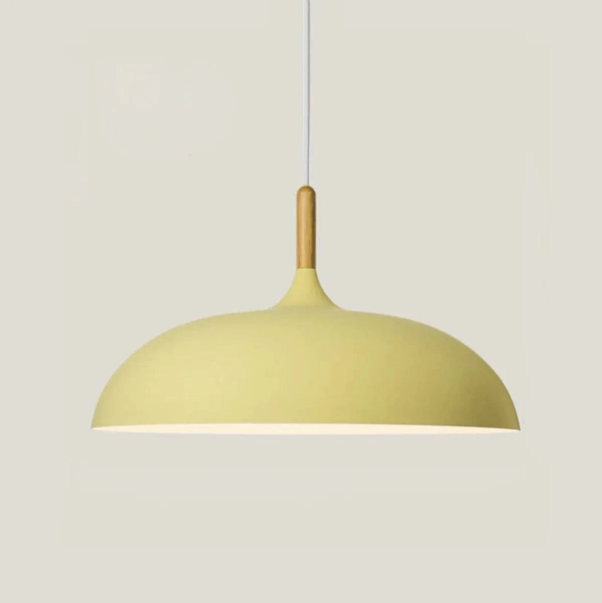 Moderne Matte Finish Macaron Pendel Lampe - Aluminium - Træ - LED Pære Ceiling Light Fixtures Danmarkmode.dk