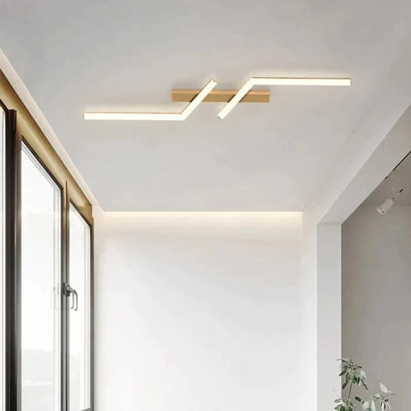 Moderne Zigzag Smart LED Loftslampe - Geometrisk - Silikone - Aluminium Ceiling Light Fixtures Danmarkmode.dk