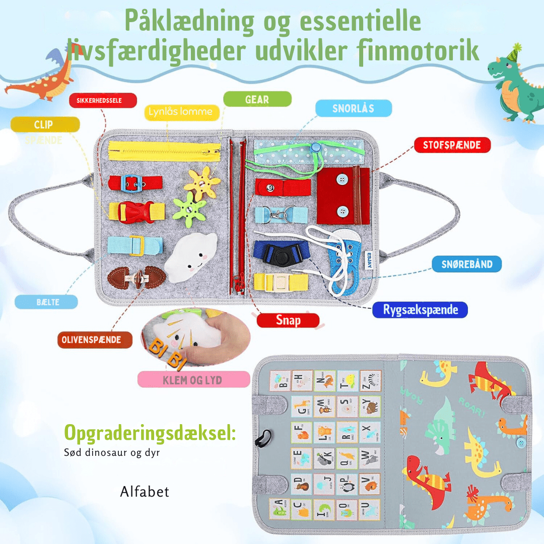 Montessori Busy Board for Kids – Sensorisk Eventyr Pinnemappe Taske, Sjov Læring til Små Udforskere Educational Toys Danmarkmode.dk