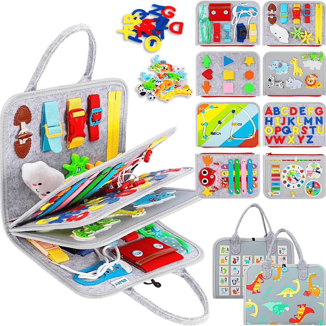 Montessori Busy Board for Kids – Sensorisk Eventyr Pinnemappe Taske, Sjov Læring til Små Udforskere Educational Toys Danmarkmode.dk
