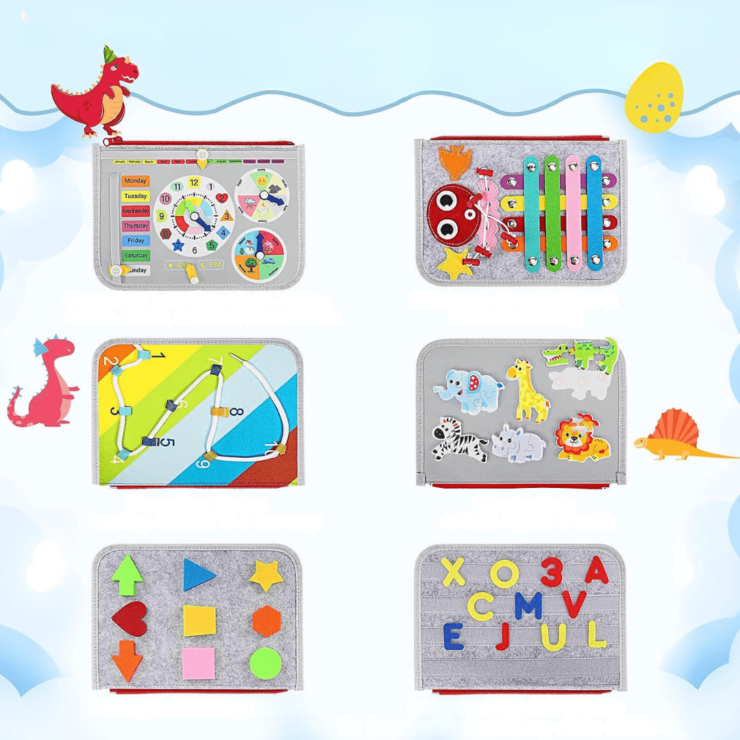 Montessori Busy Board for Kids – Sensorisk Eventyr Pinnemappe Taske, Sjov Læring til Små Udforskere Educational Toys Danmarkmode.dk