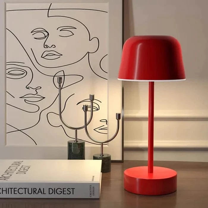 Mushroom LED Bordlampe - Trådløs - Dæmpbar - Bærbar - Dia 12cm Table Lamp Danmarkmode.dk