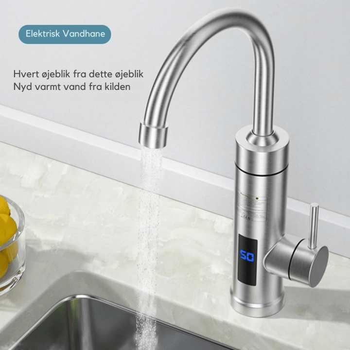 Øjeblikkelig Varmt Vand Vandhane - Varmelegeme - Køkkenarmatur - Elektrisk Kitchen Sink Faucets Danmarkmode.dk
