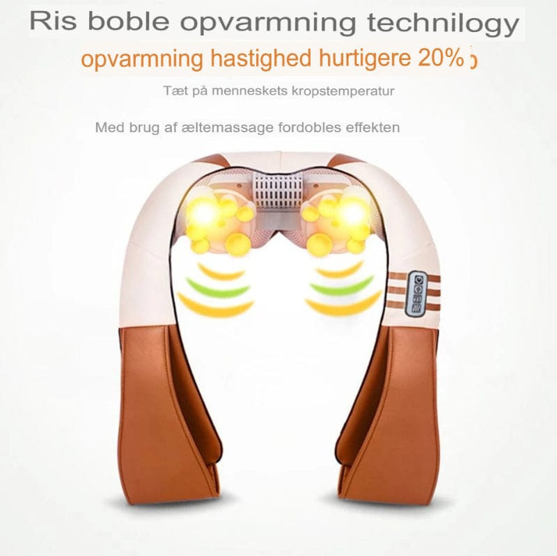 Opvarmet Shiatsu Skulder og Nakke Massageapparat - Bærbar - U-formet - Opladelige Batterier Electric Massagers Danmarkmode.dk