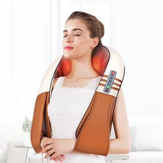 Opvarmet Shiatsu Skulder og Nakke Massageapparat - Bærbar - U-formet - Opladelige Batterier Electric Massagers Danmarkmode.dk